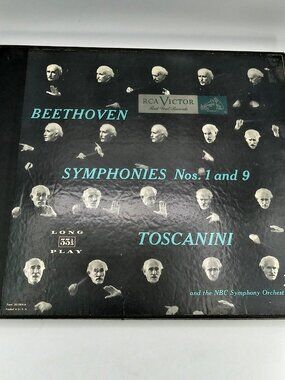 1952 Beethoven Symphonies Nos. 1 & 9- Toscanini 2 LP Box Set vinyl record albums